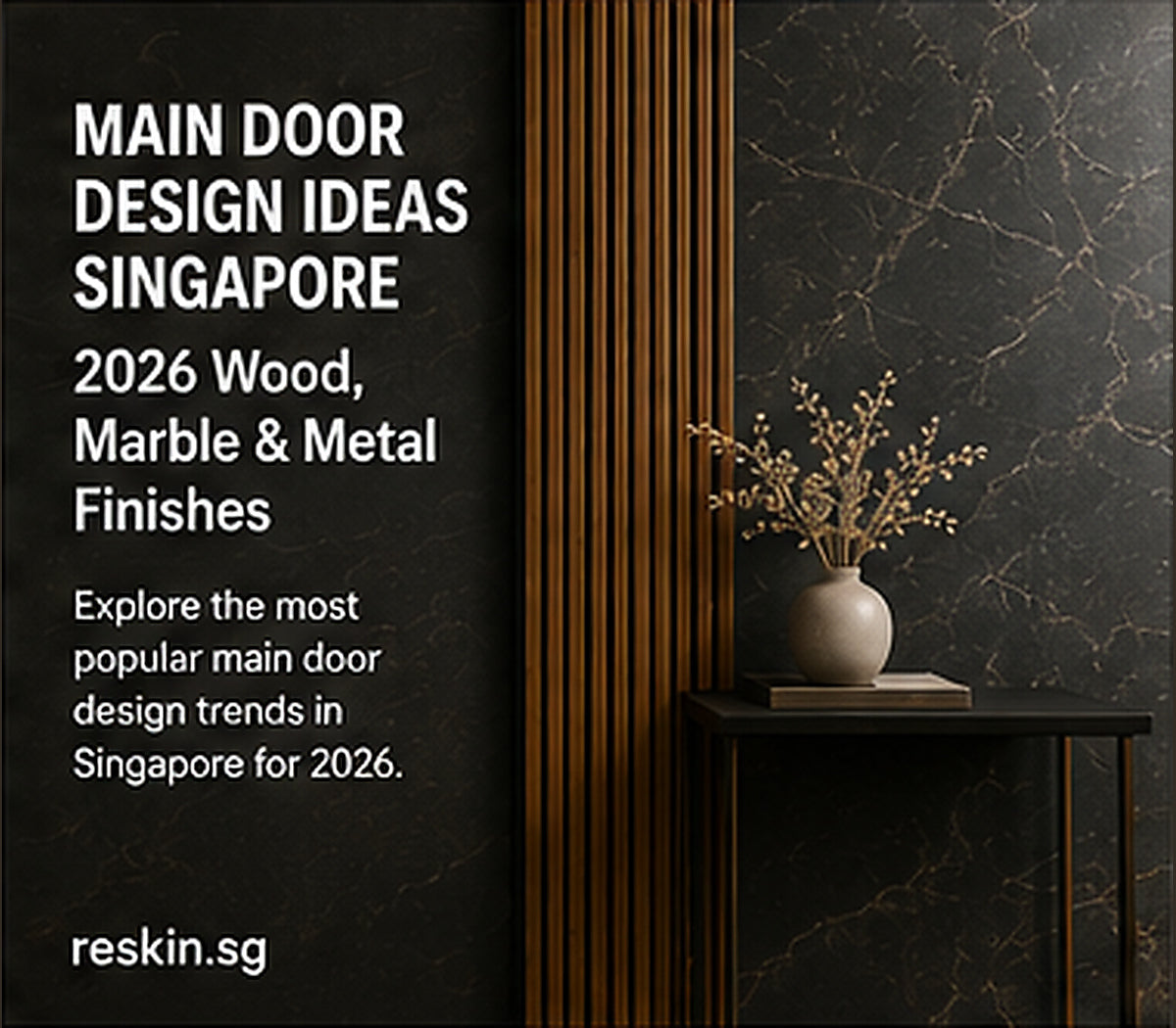 Main Door Design Ideas Singapore 2026: Wood, Marble & Metal Finishes
